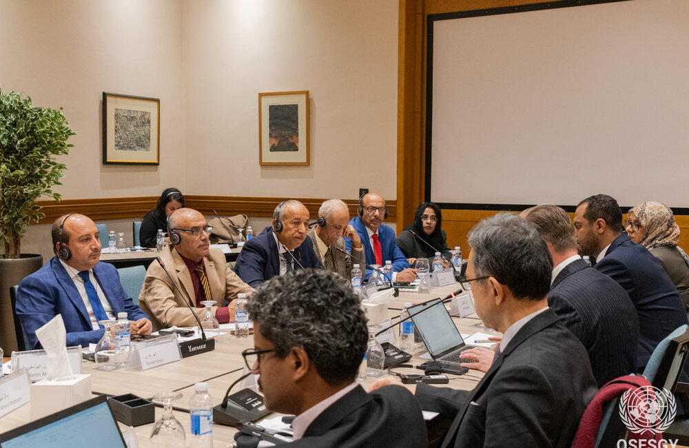 UN Yemen consultation delegates at a YARMEE-equipped meeting